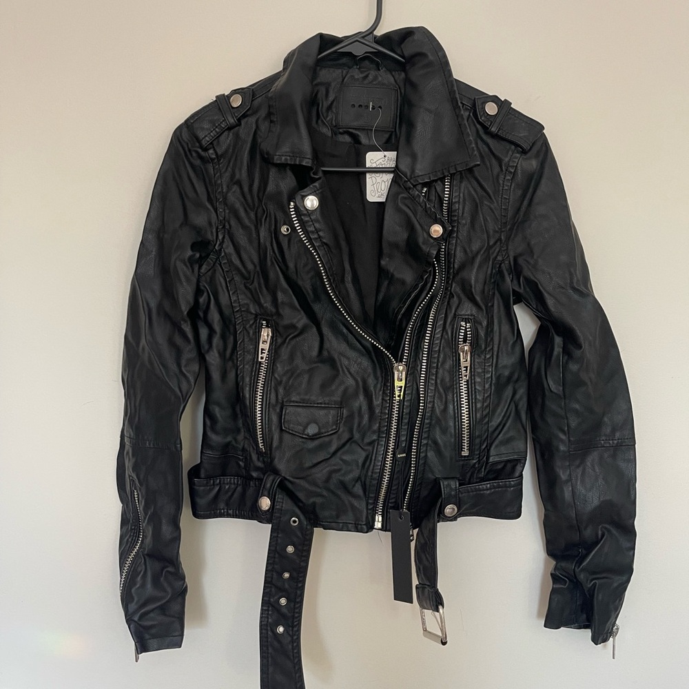 Black Leather Biker Jacket
